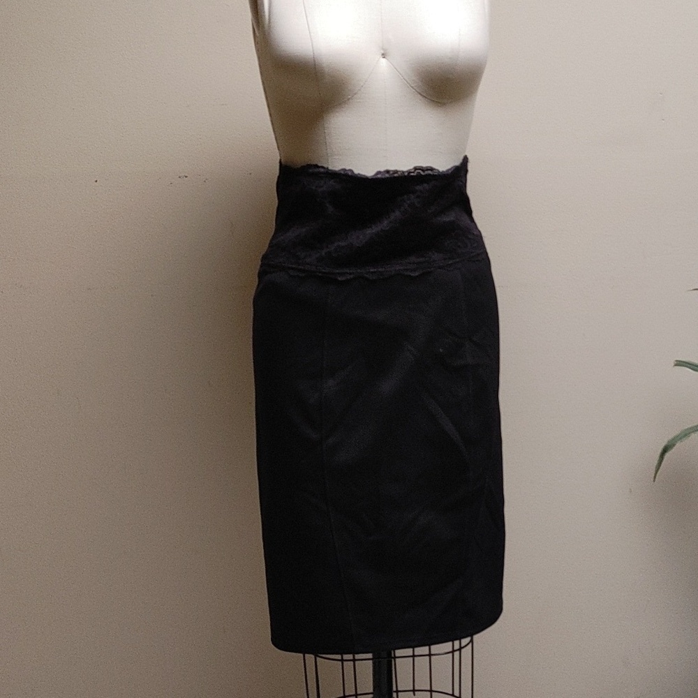 Slim Fabulous Lace Band Black Pencil Skirt Size L